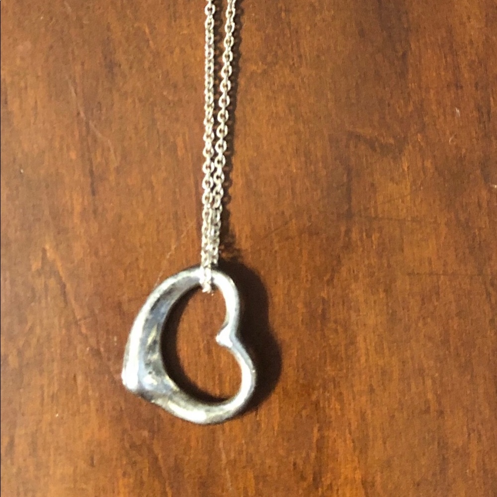 Tiffany open heart silver necklace